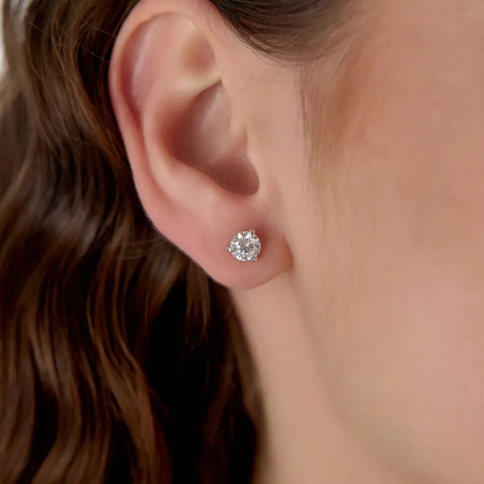 1.50 ctw 14k Martini Setting Round Lab Grown Diamond Studs - Alice