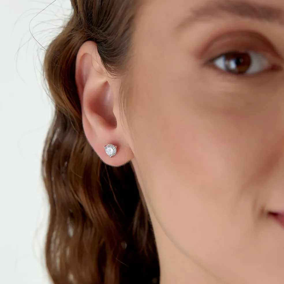 1.50 ctw 14k Martini Setting Round Lab Grown Diamond Studs - Alice