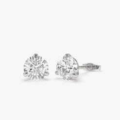 1.50 ctw 14k Martini Setting Round Lab Grown Diamond Studs - Alice