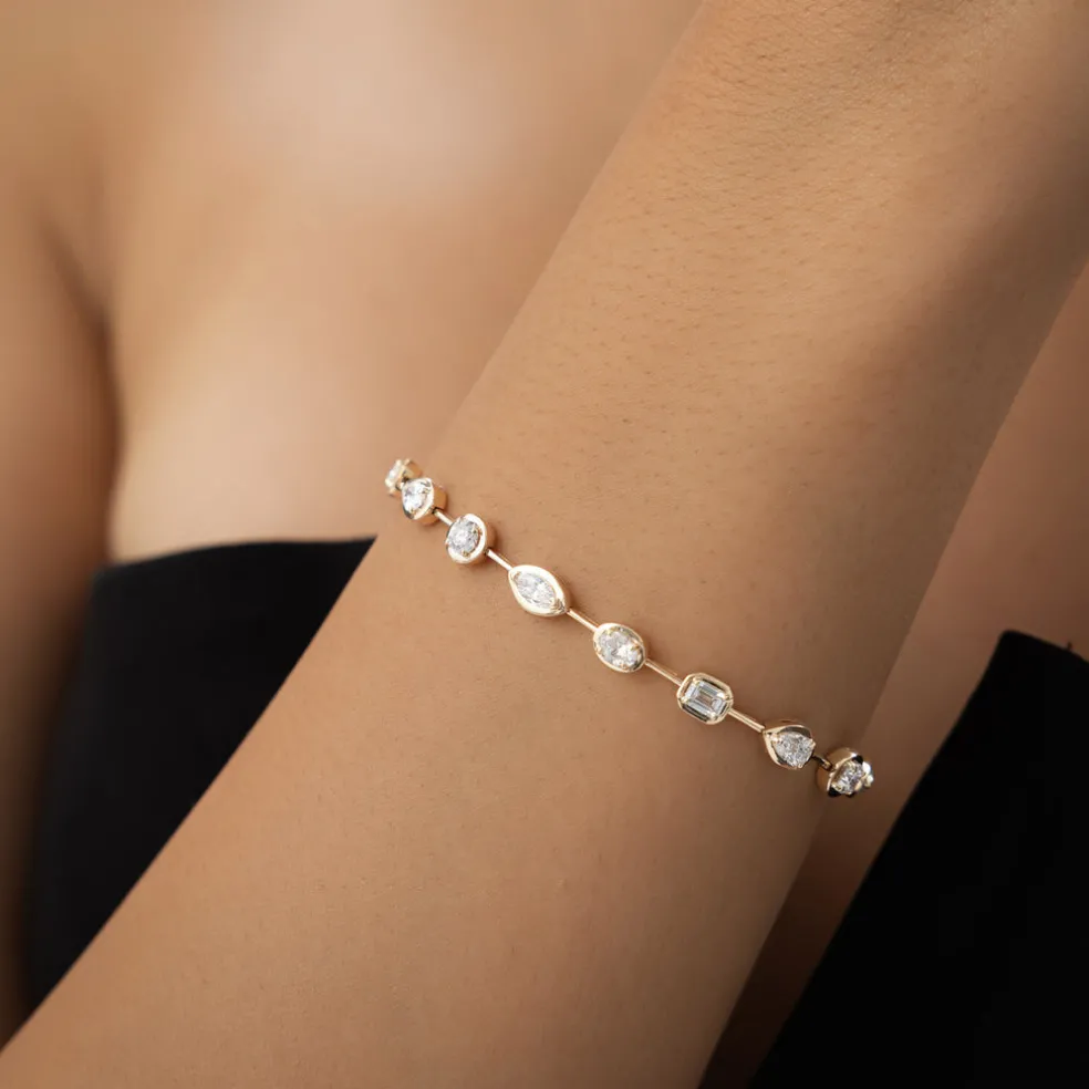 3.25 ctw 14k Mixed Cut Lab Grown Diamond Bar Bracelet - Kimberly