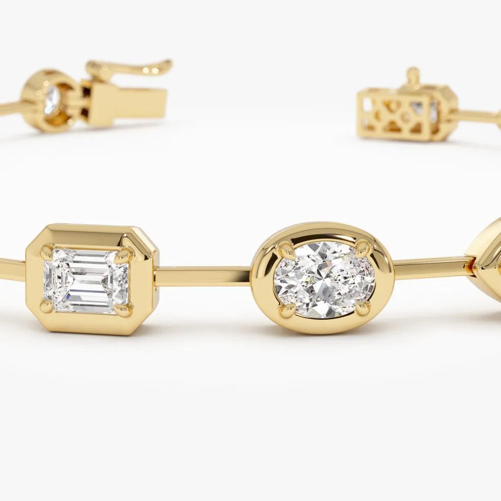 3.25 ctw 14k Mixed Cut Lab Grown Diamond Bar Bracelet - Kimberly
