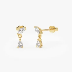 0.50 ctw 14k Mixed Match Dangling Lab Grown Diamond Studs - Kinsley
