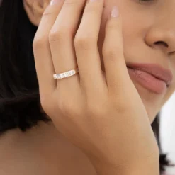 2.35 ctw 14k Mixed Shape Flush Setting Lab Grown Diamond Anniversary Ring - Clara