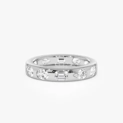 2.35 ctw 14k Mixed Shape Flush Setting Lab Grown Diamond Anniversary Ring - Clara