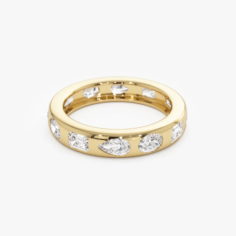 2.35 ctw 14k Mixed Shape Flush Setting Lab Grown Diamond Anniversary Ring - Clara
