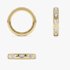 2.35 ctw 14k Mixed Shape Flush Setting Lab Grown Diamond Anniversary Ring - Clara
