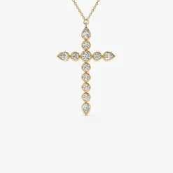 1.25 ctw 14k Mixed Shape Lab Grown Diamond Cross - Iris