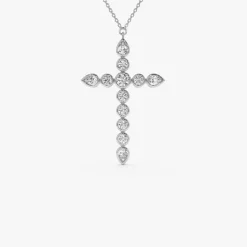 1.25 ctw 14k Mixed Shape Lab Grown Diamond Cross - Iris