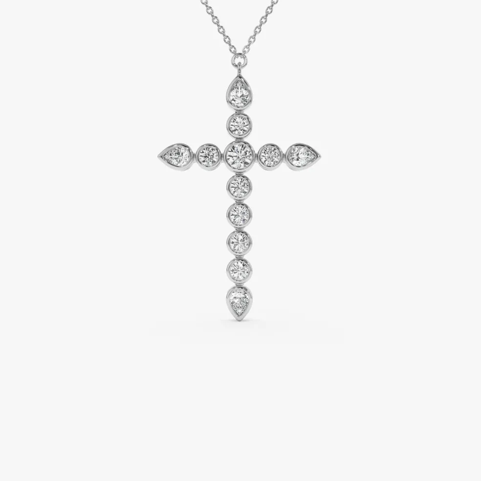 1.25 ctw 14k Mixed Shape Lab Grown Diamond Cross - Iris