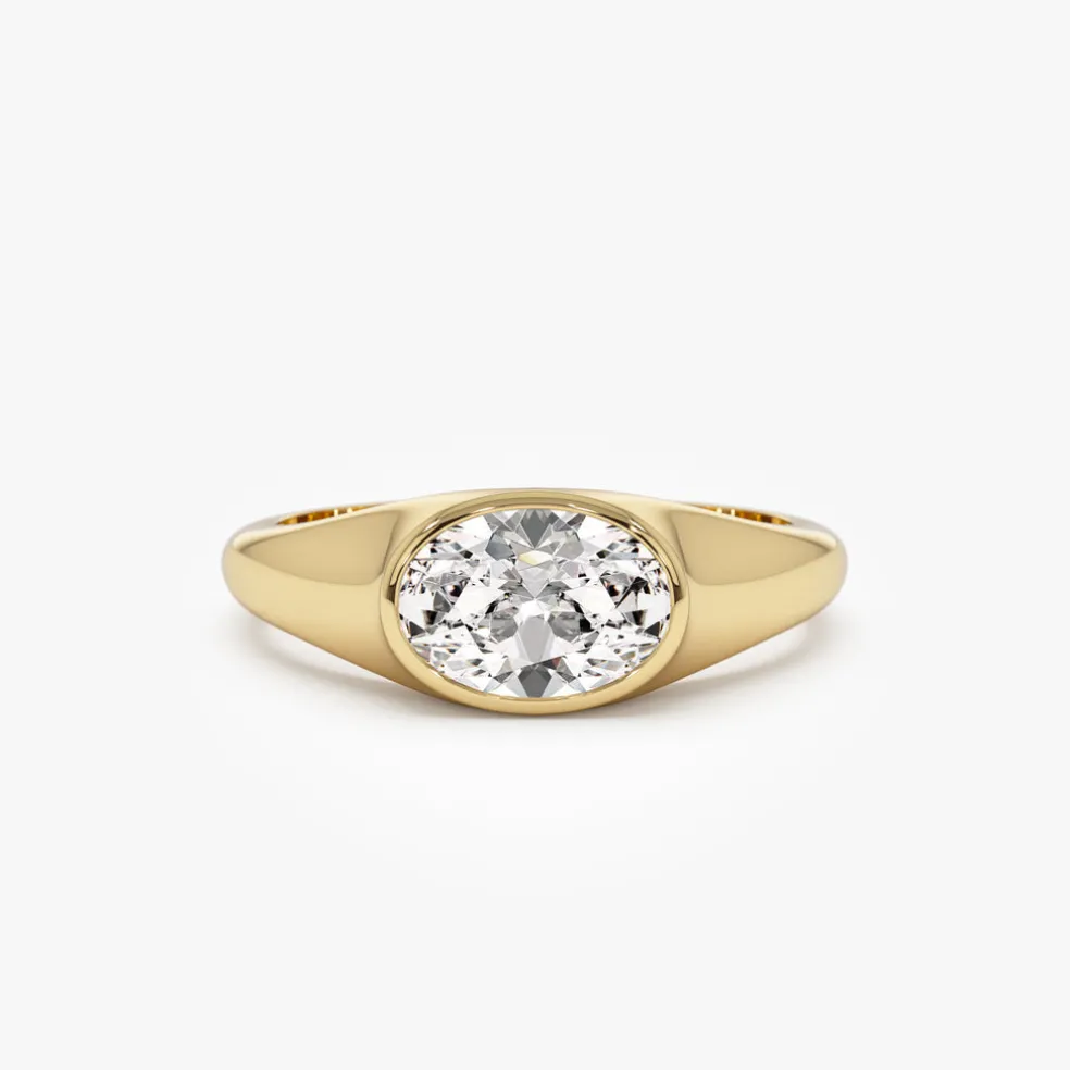 1.00 ctw 14k Oval Shape Lab Grown Diamond Ring - Amira