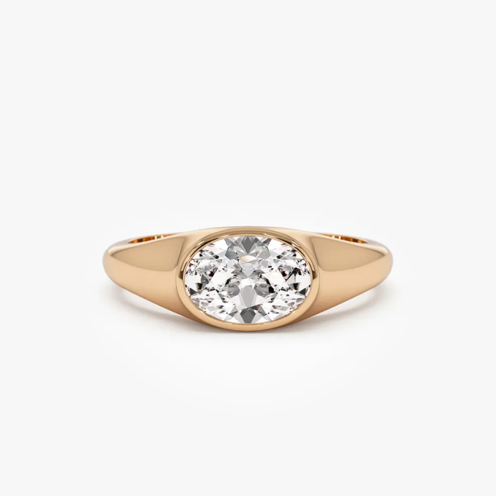 1.00 ctw 14k Oval Shape Lab Grown Diamond Ring - Amira