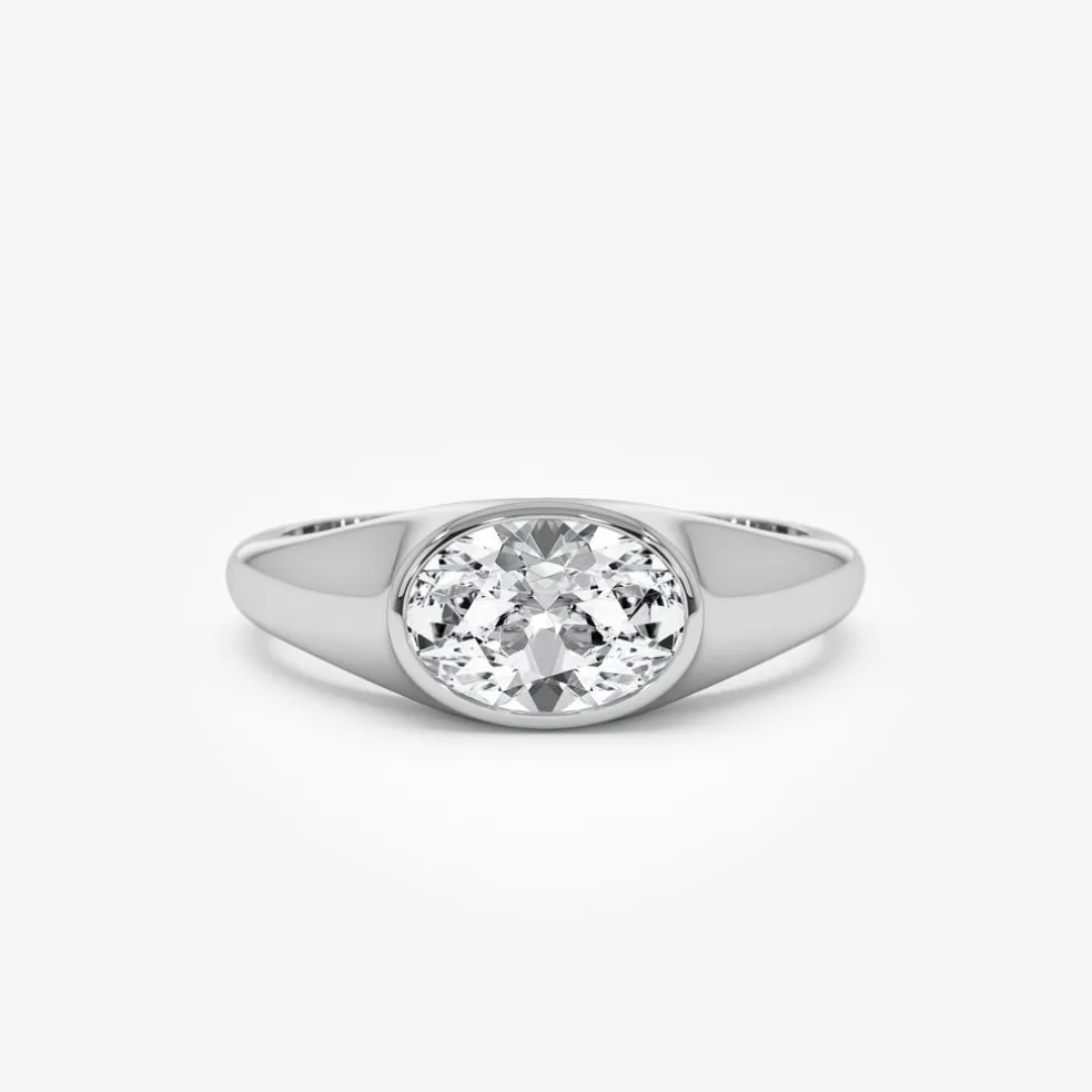 1.00 ctw 14k Oval Shape Lab Grown Diamond Ring - Amira