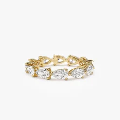 2.30 ctw 14k Pear Shape Horizontal Full Eternity Lab Grown Diamond Ring - Mia