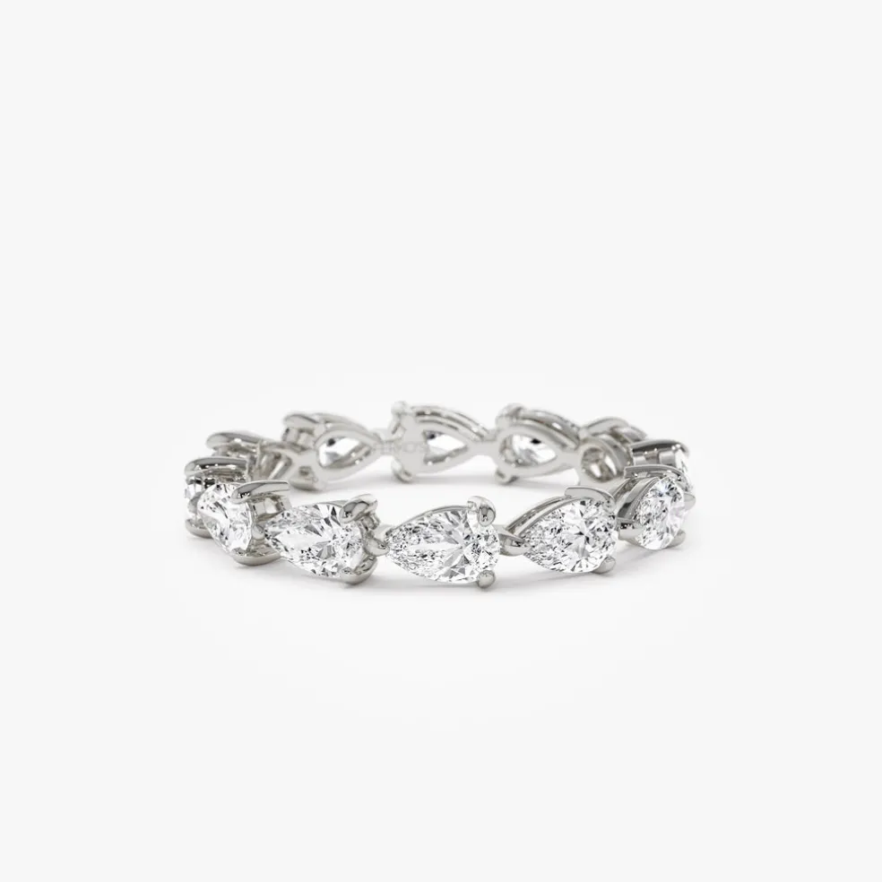 2.30 ctw 14k Pear Shape Horizontal Full Eternity Lab Grown Diamond Ring - Mia