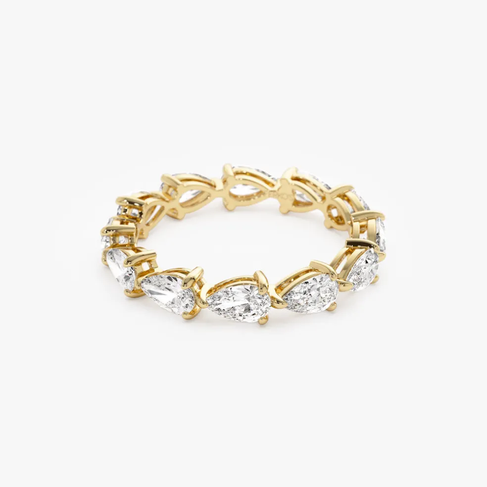 2.30 ctw 14k Pear Shape Horizontal Full Eternity Lab Grown Diamond Ring - Mia