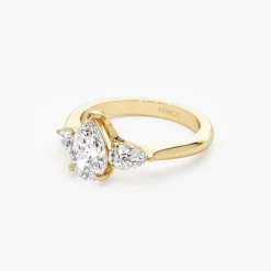1.50 ctw 14k Pear Shaped Lab Grown Diamond Three Stone Engagement Ring - Emma