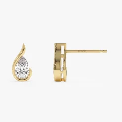 1.50 ctw 14k Pear Shaped Unique Lab Grown Diamond Studs - Eden