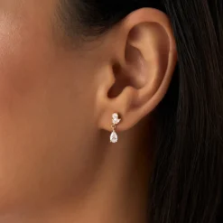 1.05 ctw 14k Petite Dangling Lab Grown Diamond Studs - Athena
