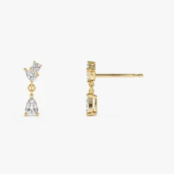 1.05 ctw 14k Petite Dangling Lab Grown Diamond Studs - Athena