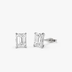 1.50 ctw 14k Prong Setting Emerald Cut Lab Grown Diamond Studs - Claire