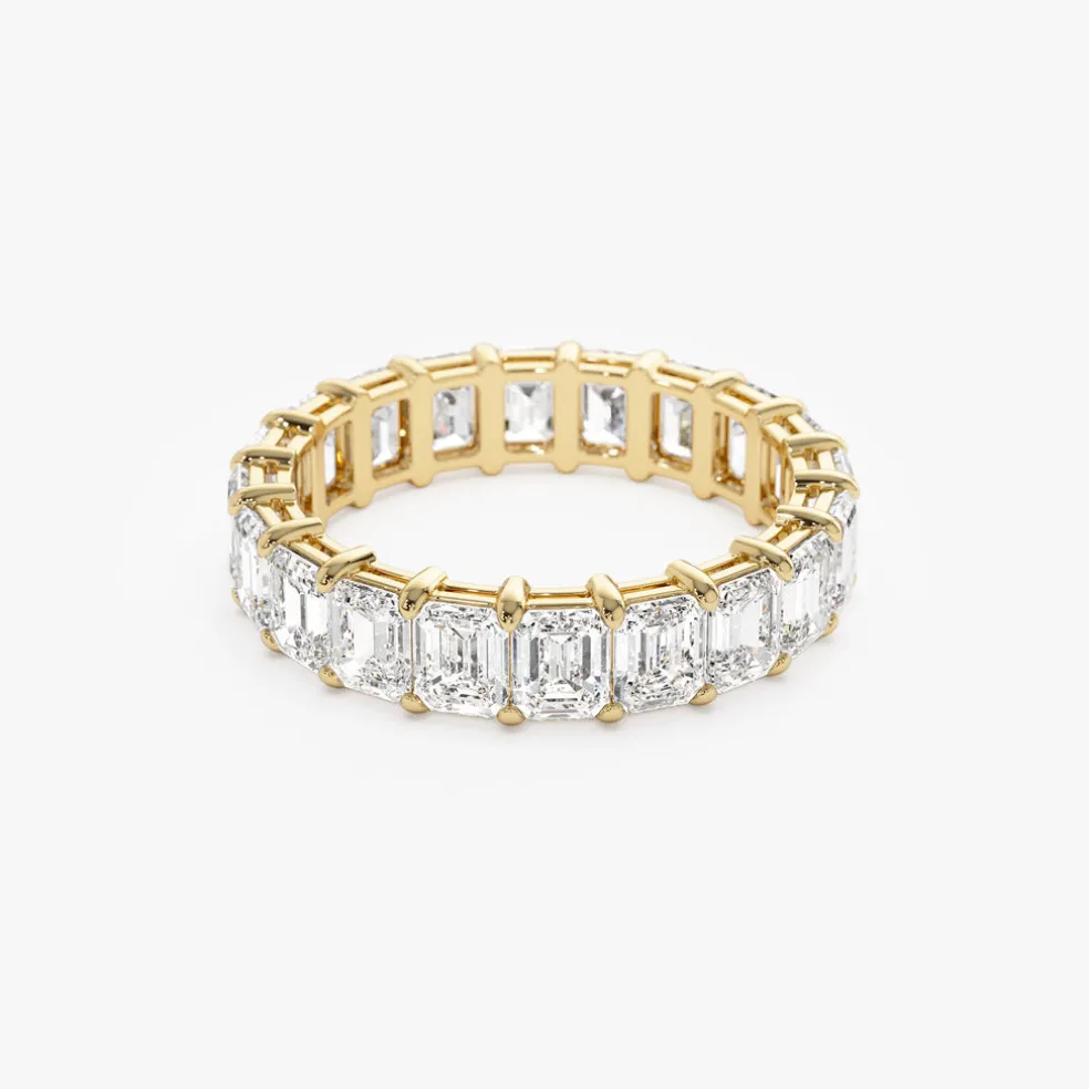 4.5 ctw 14k Prong Setting Full Eternity Emerald Lab Grown Diamond Ring - Norah