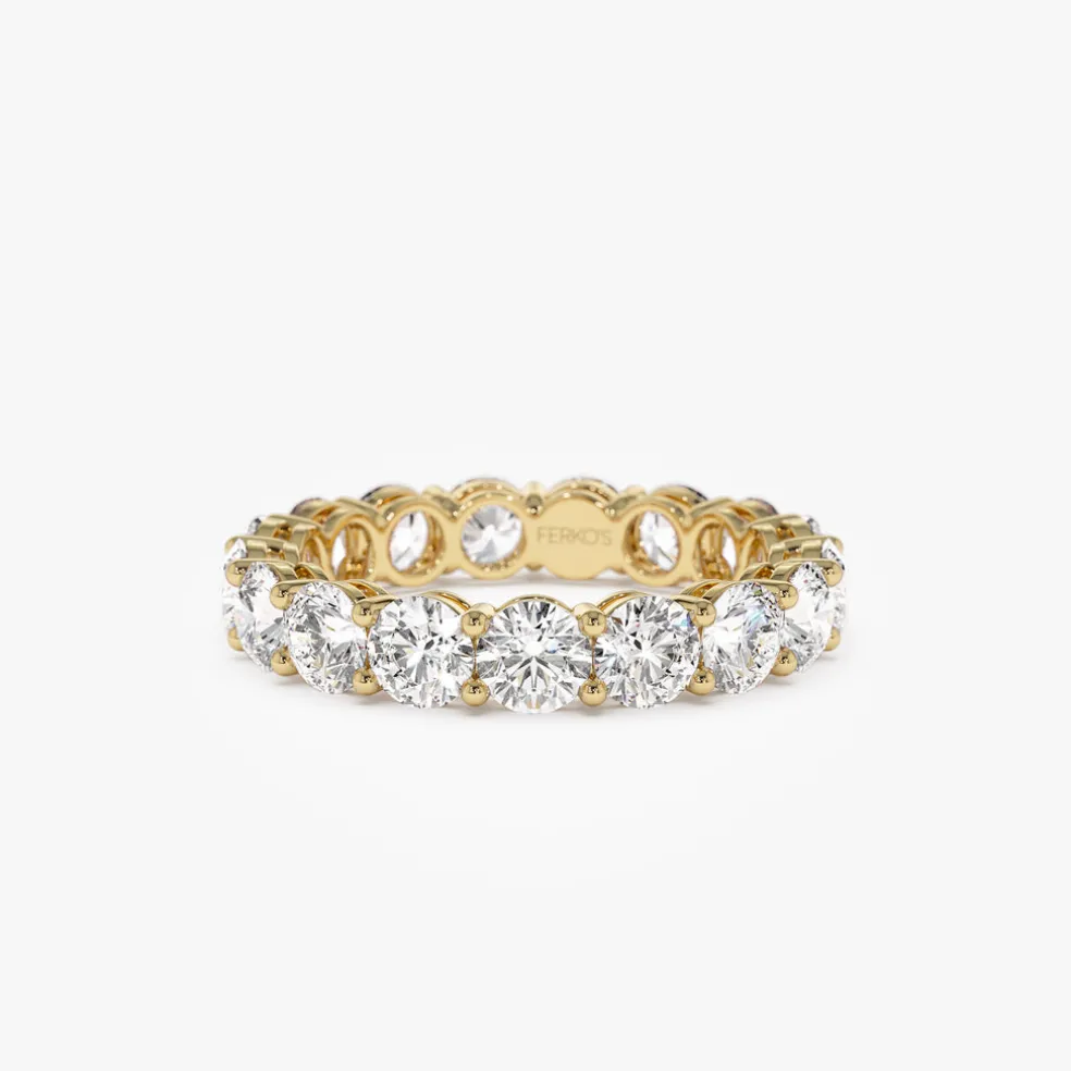 3.25 ctw 14k Prong Setting Full Eternity Round Lab Grown Diamond Ring - Luna