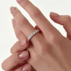 3.25 ctw 14k Prong Setting Full Eternity Round Lab Grown Diamond Ring - Luna