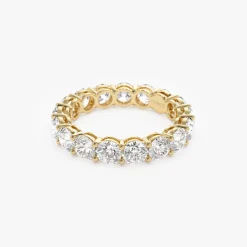 3.25 ctw 14k Prong Setting Full Eternity Round Lab Grown Diamond Ring - Luna