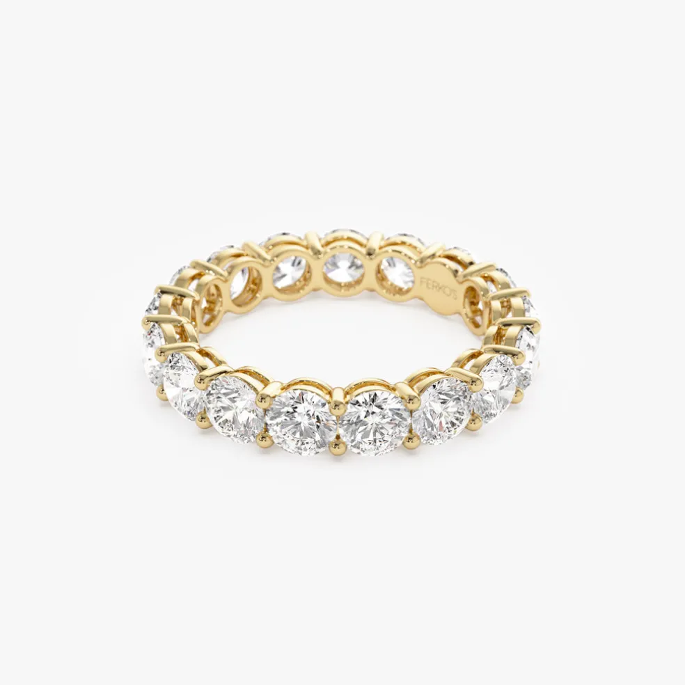 3.25 ctw 14k Prong Setting Full Eternity Round Lab Grown Diamond Ring - Luna