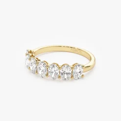 1.25 ctw 14k Prong Setting Seven Stone Oval Cut Lab Grown Diamond Wedding Ring - Marie