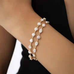 3.60 ctw 14k Round Lab Grown Diamond Bar Bracelet - Larissa