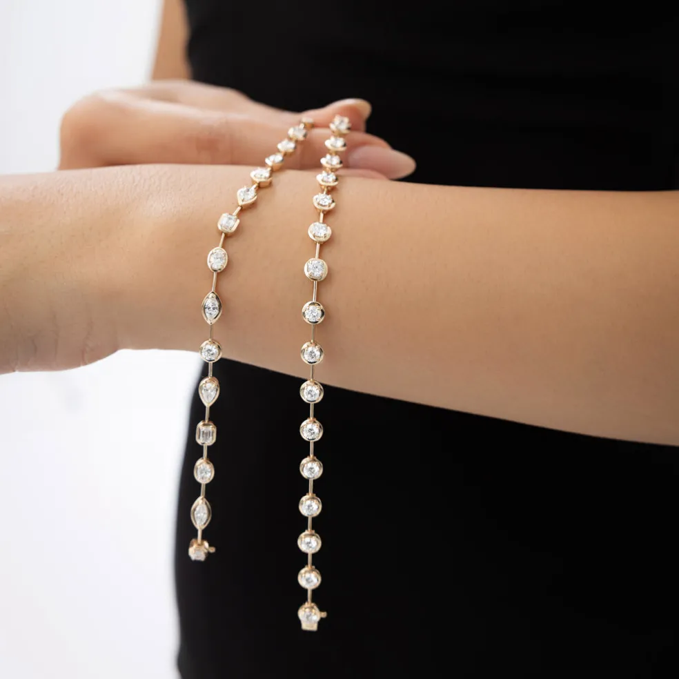 3.60 ctw 14k Round Lab Grown Diamond Bar Bracelet - Larissa