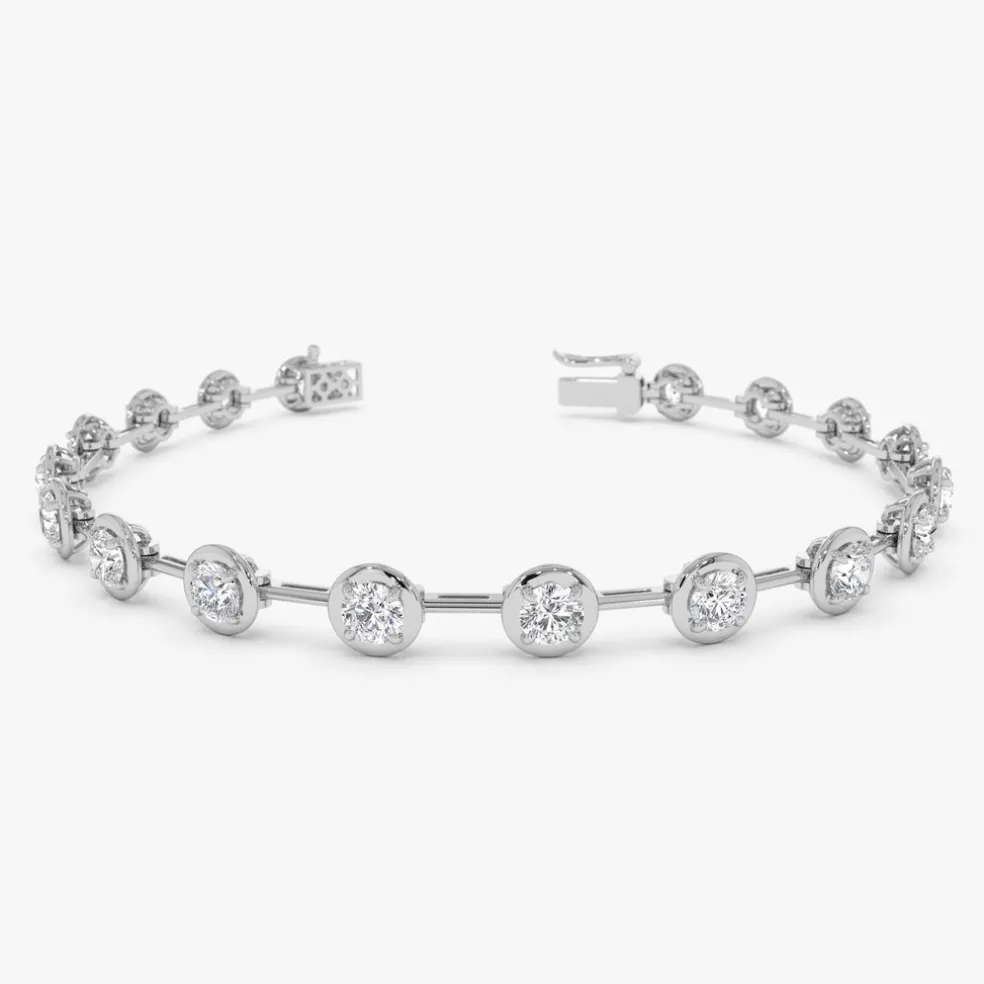 3.60 ctw 14k Round Lab Grown Diamond Bar Bracelet - Larissa