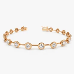 3.60 ctw 14k Round Lab Grown Diamond Bar Bracelet - Larissa