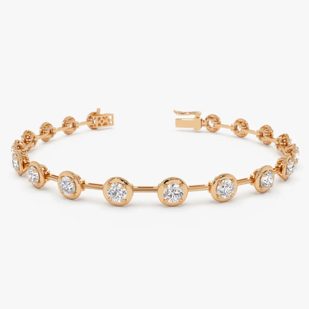 3.60 ctw 14k Round Lab Grown Diamond Bar Bracelet - Larissa