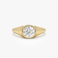 1.00 ctw 14k Round Shaped Lab Grown Diamond Ring - Alina