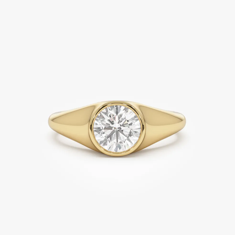 1.00 ctw 14k Round Shaped Lab Grown Diamond Ring - Alina
