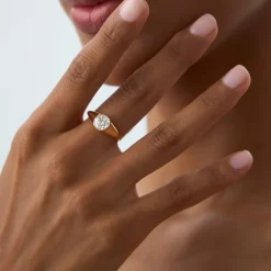 1.00 ctw 14k Round Shaped Lab Grown Diamond Ring - Alina