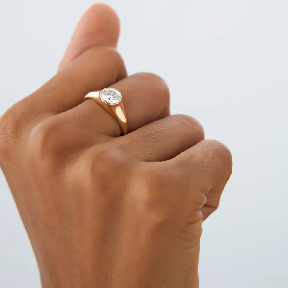 1.00 ctw 14k Round Shaped Lab Grown Diamond Ring - Alina