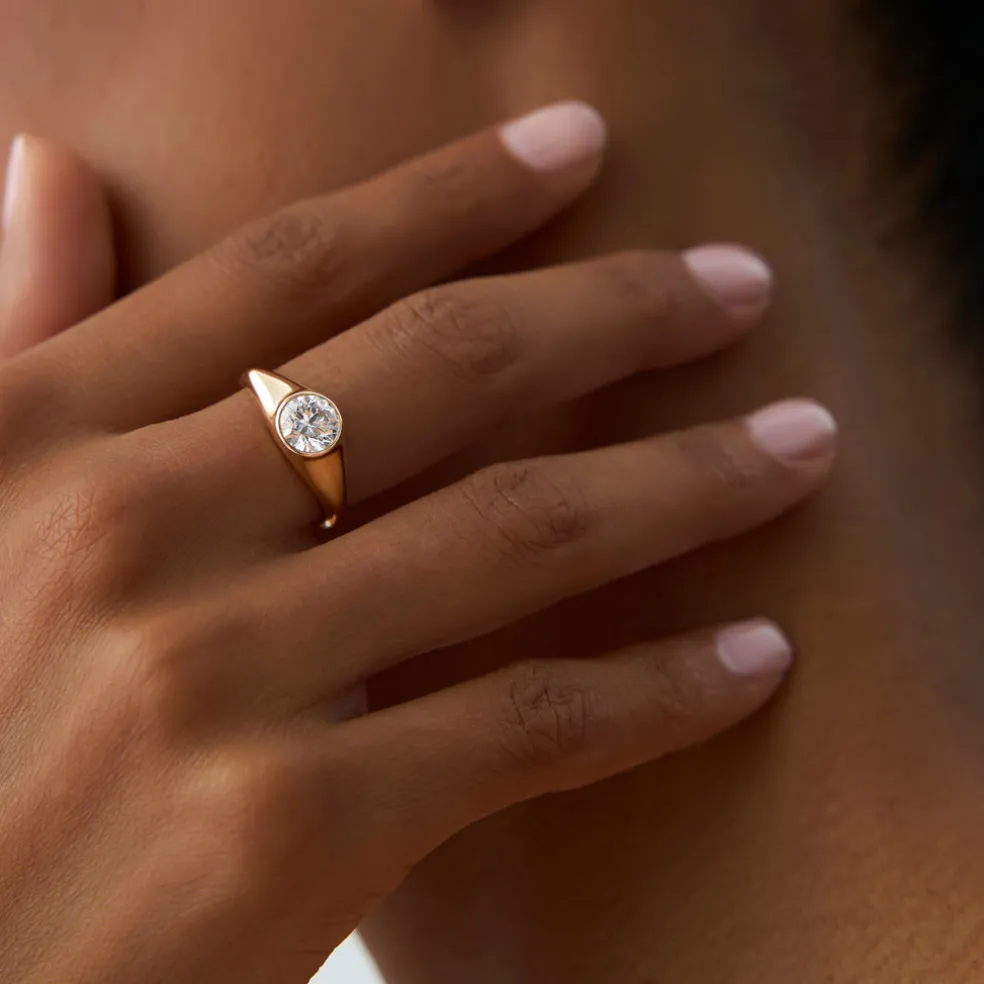 1.00 ctw 14k Round Shaped Lab Grown Diamond Ring - Alina