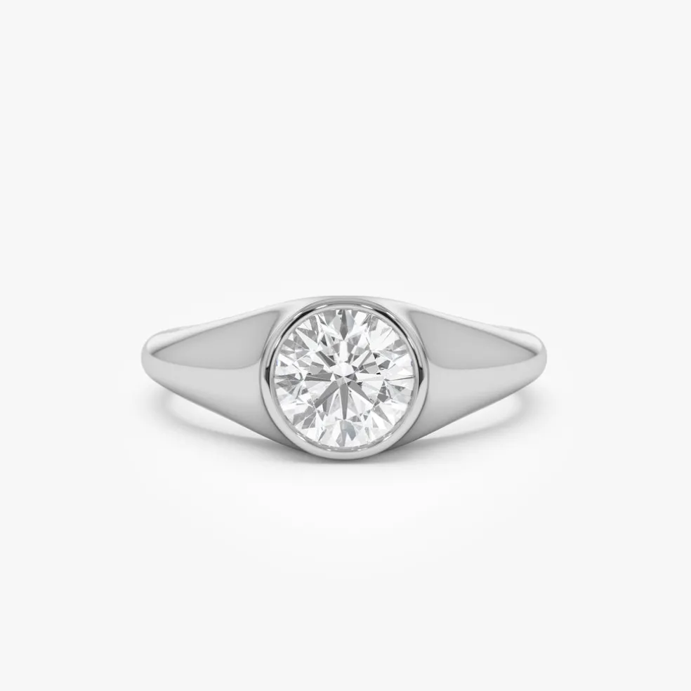 1.00 ctw 14k Round Shaped Lab Grown Diamond Ring - Alina