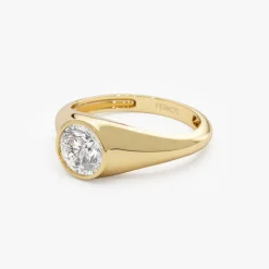 1.00 ctw 14k Round Shaped Lab Grown Diamond Ring - Alina