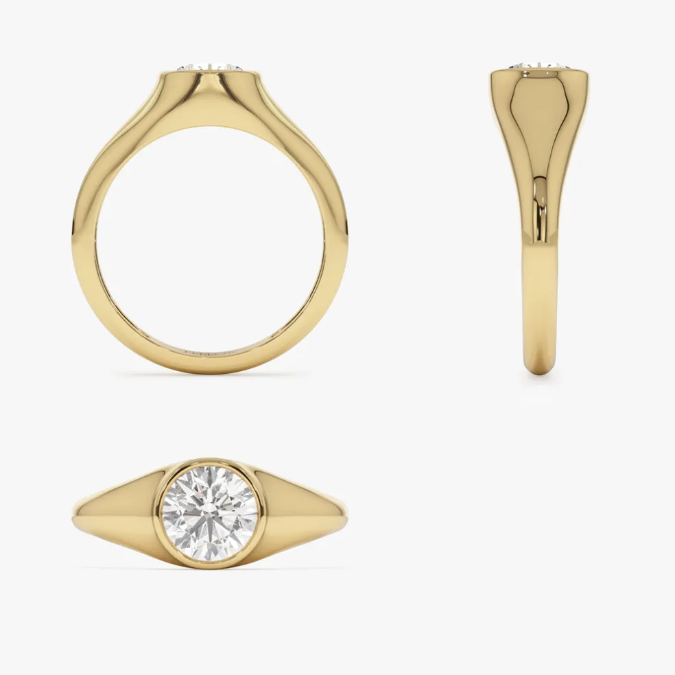 1.00 ctw 14k Round Shaped Lab Grown Diamond Ring - Alina