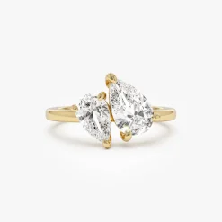 2.05 ctw 14k Toi et Moi Pear Shaped Lab Grown Diamond Ring - Ayla