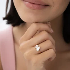 2.05 ctw 14k Toi et Moi Pear Shaped Lab Grown Diamond Ring - Ayla