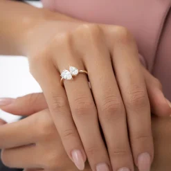 2.05 ctw 14k Toi et Moi Pear Shaped Lab Grown Diamond Ring - Ayla