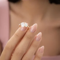 2.05 ctw 14k Toi et Moi Pear Shaped Lab Grown Diamond Ring - Ayla