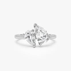 2.05 ctw 14k Toi et Moi Pear Shaped Lab Grown Diamond Ring - Ayla
