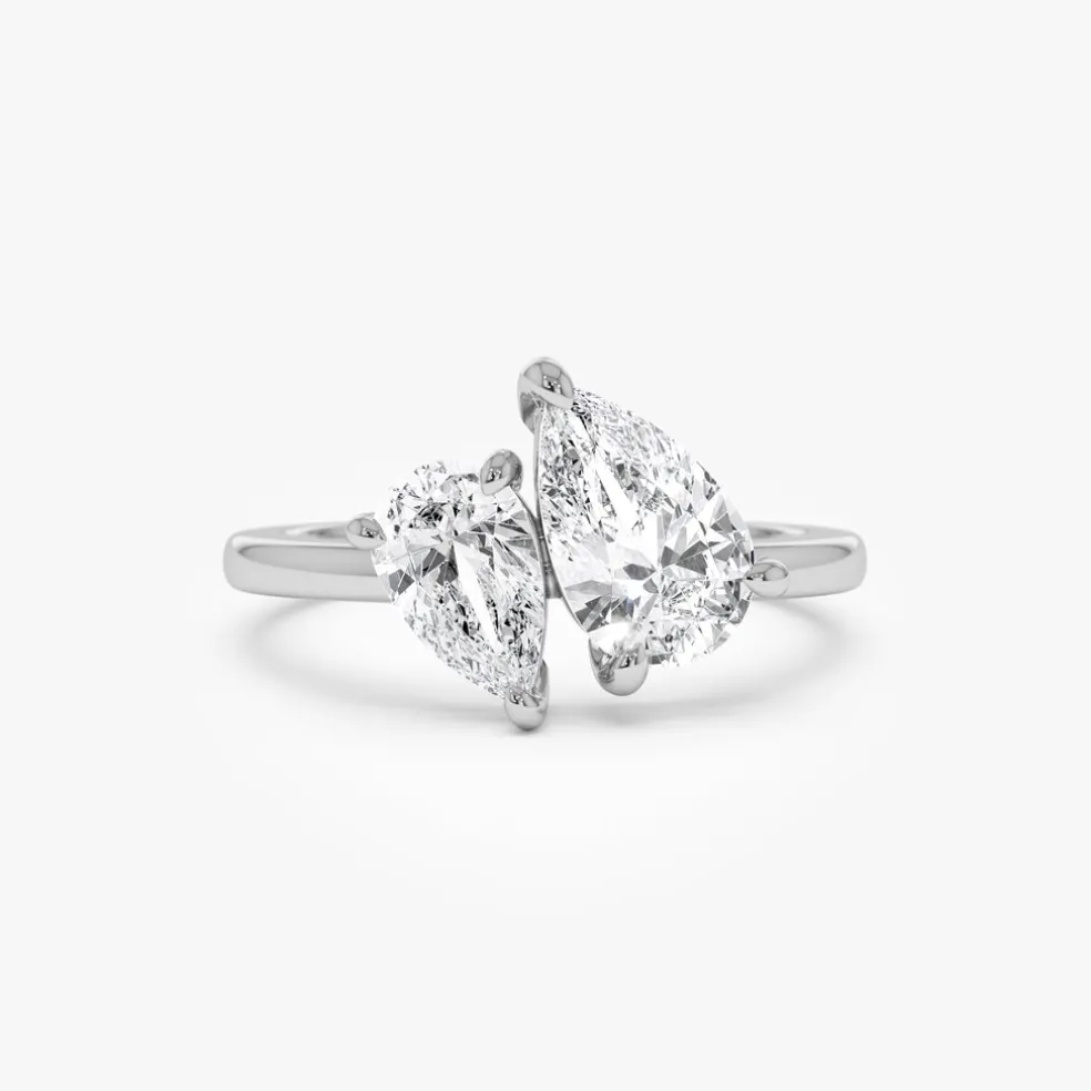 2.05 ctw 14k Toi et Moi Pear Shaped Lab Grown Diamond Ring - Ayla