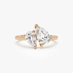 2.05 ctw 14k Toi et Moi Pear Shaped Lab Grown Diamond Ring - Ayla